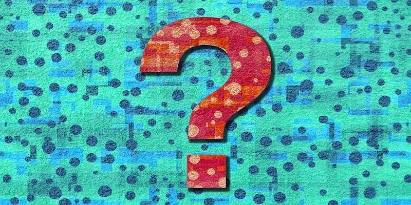 question mark with patterned background