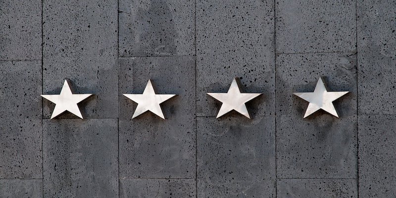 star rating to show quality of precision engineered products